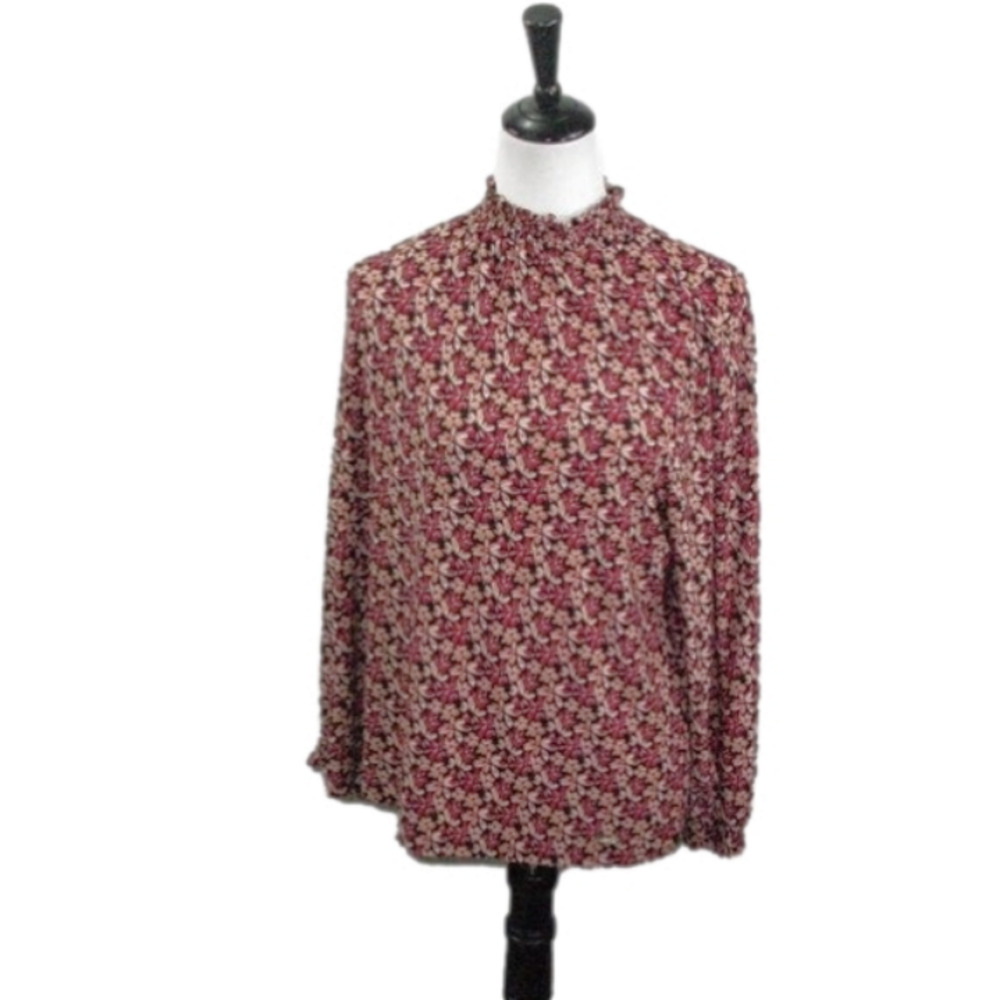 Anne Klein Orange/Red Floral Pull Over Blouse Size XL - Picture 3 of 5